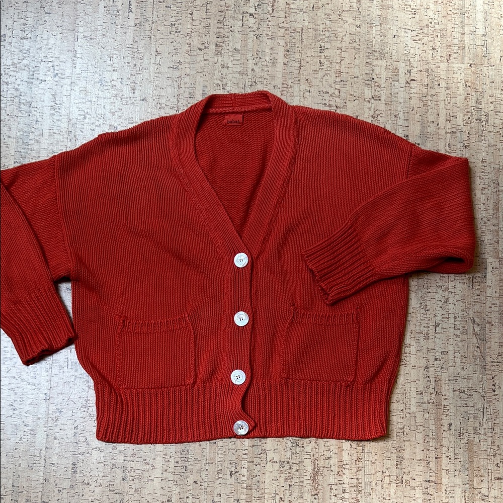 Babaa Rust Women's Cardigan Sweater